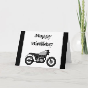 Cartão de motocicleta de aniversário feliz