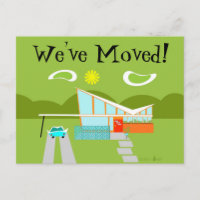 Cartão de Mudança de Endereço de Casa Retro Palm S