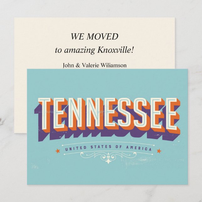Cartão de Mudança de Endereço do Tennessee (Frente/Verso)