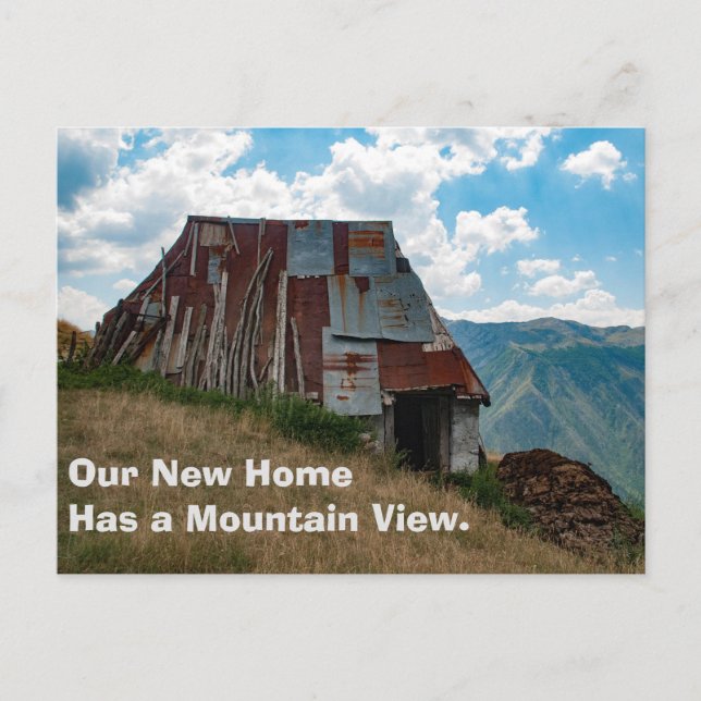 Cartão de Mudança de Endereço Engraçado: Telhado d (Frente)