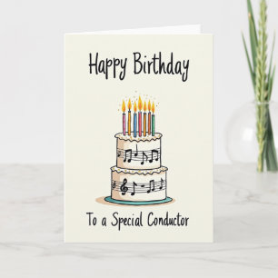 Cartão de Música de Bolo de Aniversário