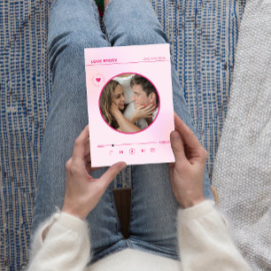 Cartão de Namorados de Foto Coração Rosa de Amor p