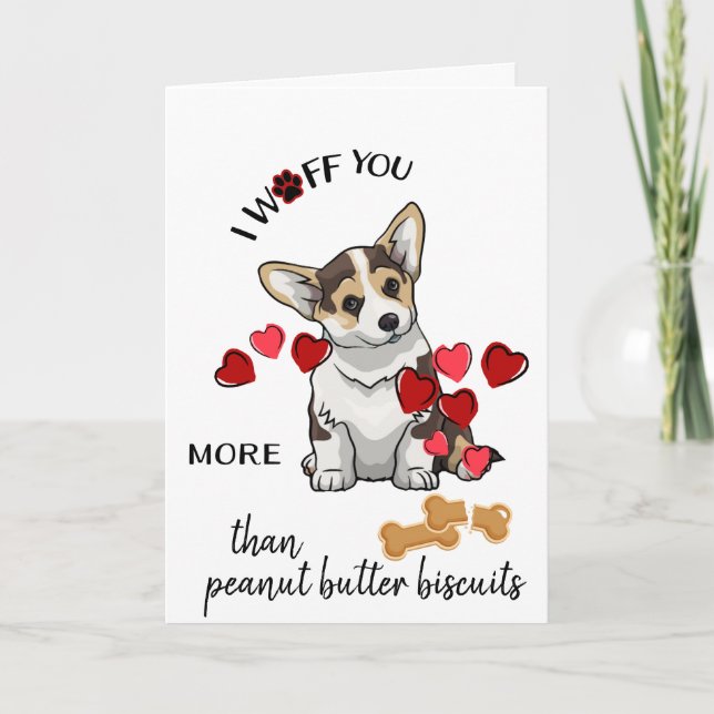 Cartão de Namorados do seu biscoito Corgi Dog Love (Frente)