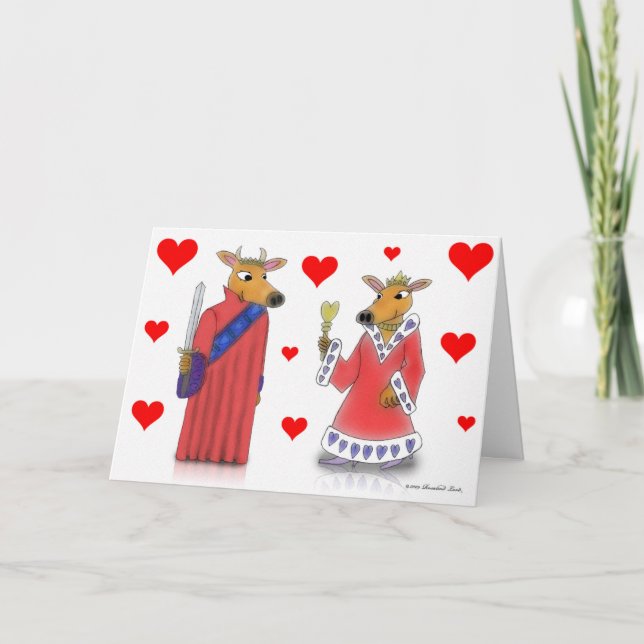 Cartão de Namorados Ox King e Queen of Hearts (Frente)