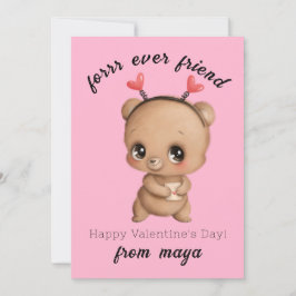 Cartão de Namorados para sala de aula de urso boni