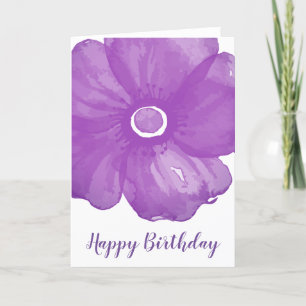 Cartão de Nascimento da Flor de Aquarela na moda 