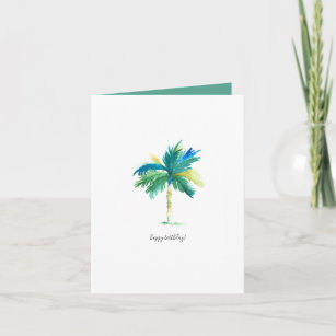 Cartão de Nascimento de Árvore Tropical de Palma d