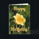 Cartão de Nascimento de Flor Amarelo<br><div class="desc">Cartão de aniversário com estas lindas flores amarelas!  

Personalize o dentro com seu nome.</div>