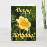 Cartão de Nascimento de Flor Amarelo<br><div class="desc">Cartão de aniversário com estas lindas flores amarelas!  

Personalize o dentro com seu nome.</div>
