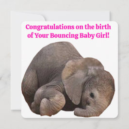 Cartão de Nascimento de Menina parabéns