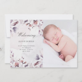 cartão de nascimento floral