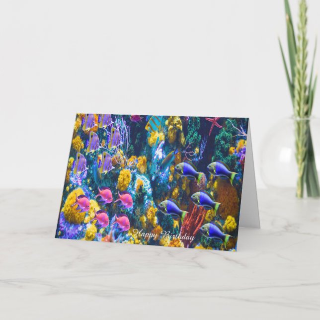 Cartão de Nascimento Peixe Tropical (Frente)