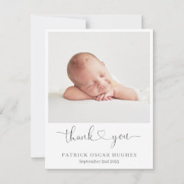 Cartão de nascimento simples, obrigado de coração