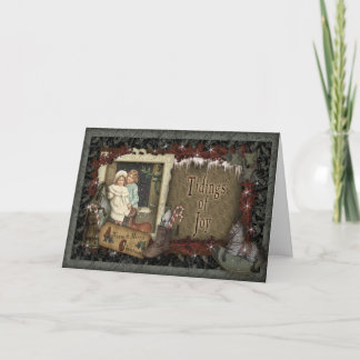 Cartão de Natais vintages de Desejo de Longa Duraç