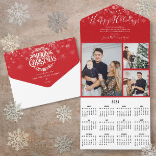 Cartão de Natal 3 Fotos Calendário 2024