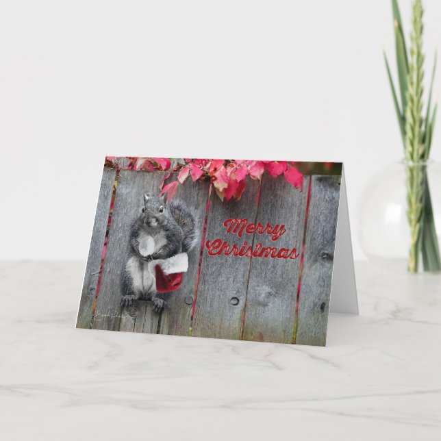 Cartão de Natal 5x7 com o Sr. Squirrel (Frente)
