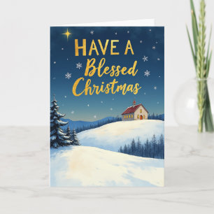 Cartão de Natal abençoado na Igreja Snowy