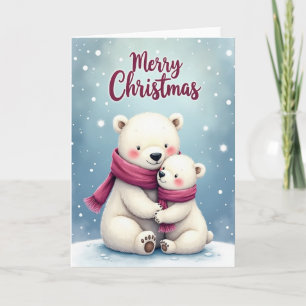 Cartão de Natal Abraço de Urso Aconchegante
