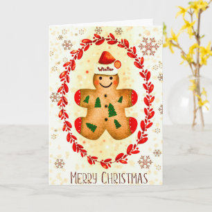 Cartão de Natal Adorável do Homem de Biscoito de G