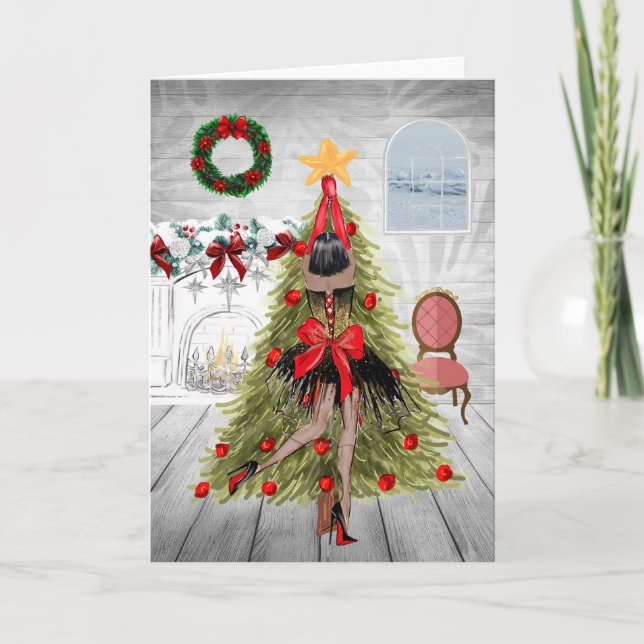 Cartão de Natal Afro-Americano (Frente)