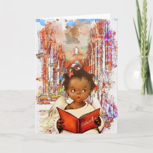 Cartão de Natal Afro-Americano Antigo (Frente)