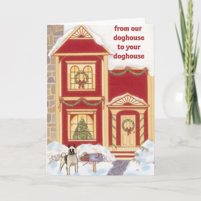 Cartão de Natal Akita (Frente)