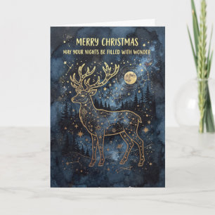 Cartão de Natal Alegre Cervo Celestial