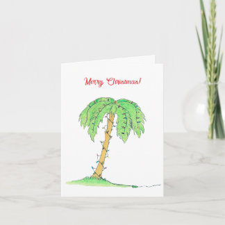 Cartão de Natal Alegre da Palmeira Tropical com Lu
