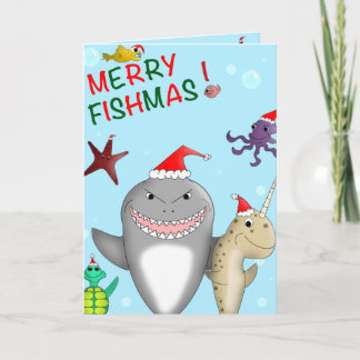 Cartão de Natal alegre de Fishmas