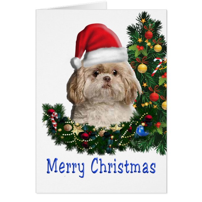 cartão de Natal Alegre Natal Dog (Frente)