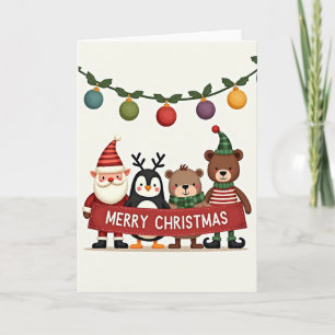 Cartão de Natal Amigos Animais