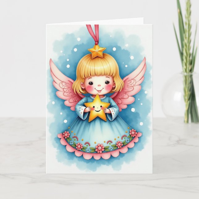 Cartão de Natal Angelical (Frente)