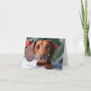 Cartão de Natal Animado Dachshund 3D