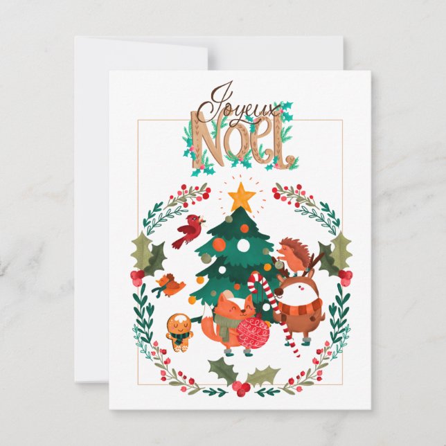 Cartão de Natal - Animais (Frente)