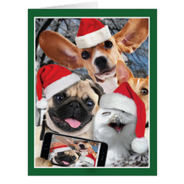 Cartão de Natal animal de Selfie do feriado enorme