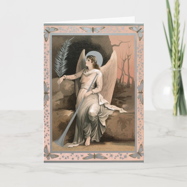 Cartão de Natal Anjo no Túmulo (Frente)