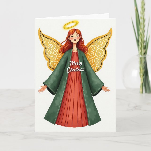 Cartão de Natal Anjo Sereno (Frente)