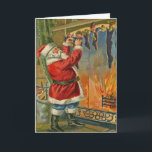 Cartão de Natal antigo do papai noel do vintage<br><div class="desc">Em 1907 "Mattie" enviou um cartão do Natal de Bridgeport CT à Sra. J.D. Asti em Rockfall Ct. Escreveu: "Ned é ainda fora do trabalho. Escreverá logo. Feliz Natal de ambos a ambos. Lovingly, Mattie." Esta imagem de cartão do Natal foi feita a varredura--e tweaked leve--do cartão de Mattie e...</div>