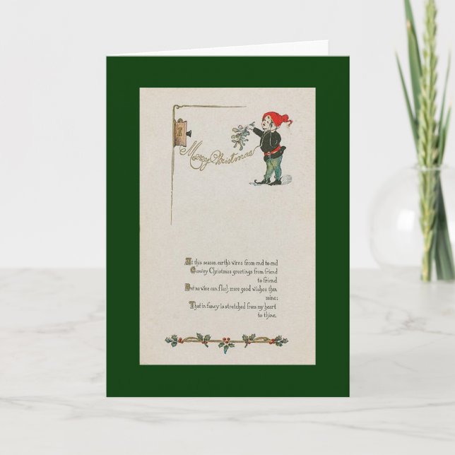 Cartão de Natal Antiquado por Telefone (Frente)