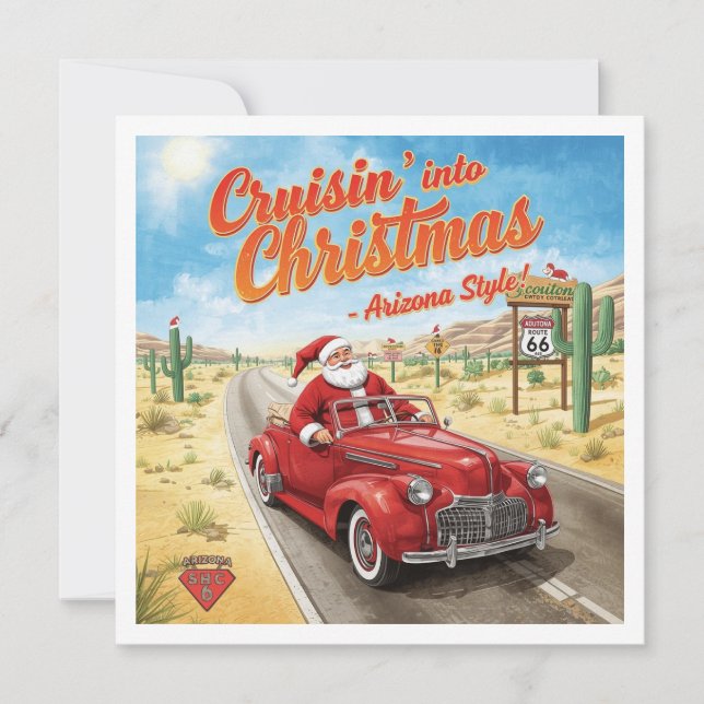 Cartão de Natal Arizona no Deserto (Frente)