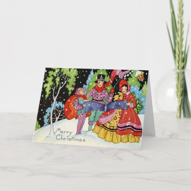 Cartão de Natal Art Deco dos anos 1900 (Frente)