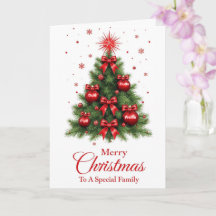 Cartão de Natal Árvore com Enfeite Vermelho – Famí