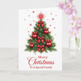 Cartão de Natal Árvore com Enfeite Vermelho – Famí