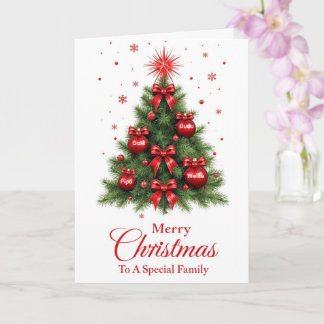 Cartão de Natal Árvore com Enfeite Vermelho – Famí