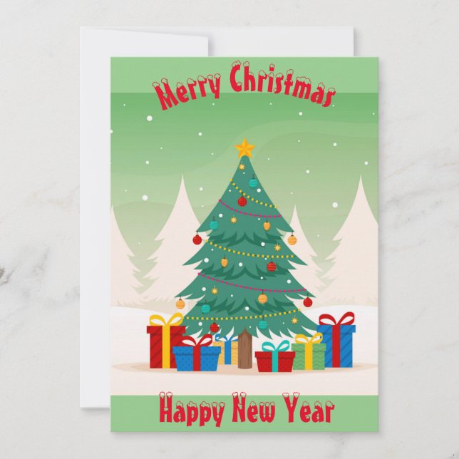 Cartão de Natal Árvore de Natal (Frente)