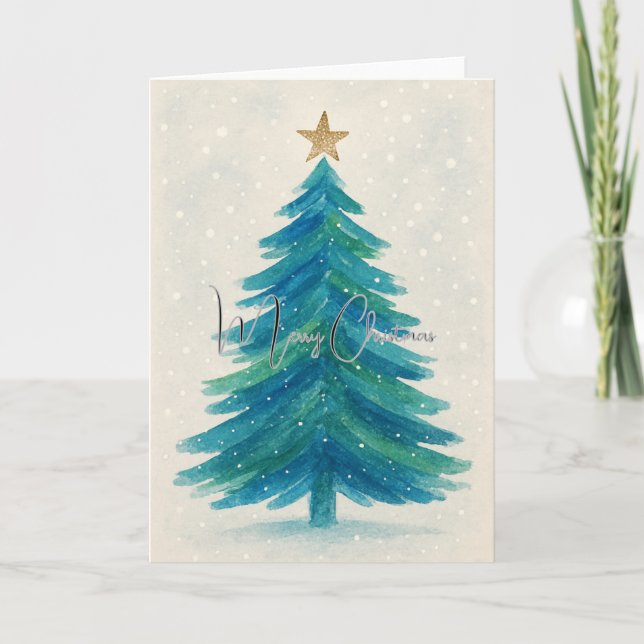 Cartão de Natal Árvore de Natal Abstrata (Frente)