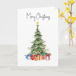 Cartão de Natal Árvore de Natal Aquarela