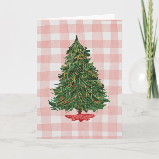Cartão de Natal Árvore de Natal com Aquarela Moder (Frente)