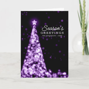 Cartão de Natal Árvore do Natal Moderno Roxo