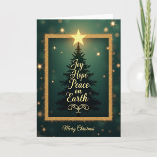Cartão de Natal Árvore Estrela Dourada